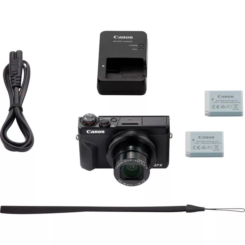 Canon PowerShot G7 X Mark III, negro, con batería de repuesto